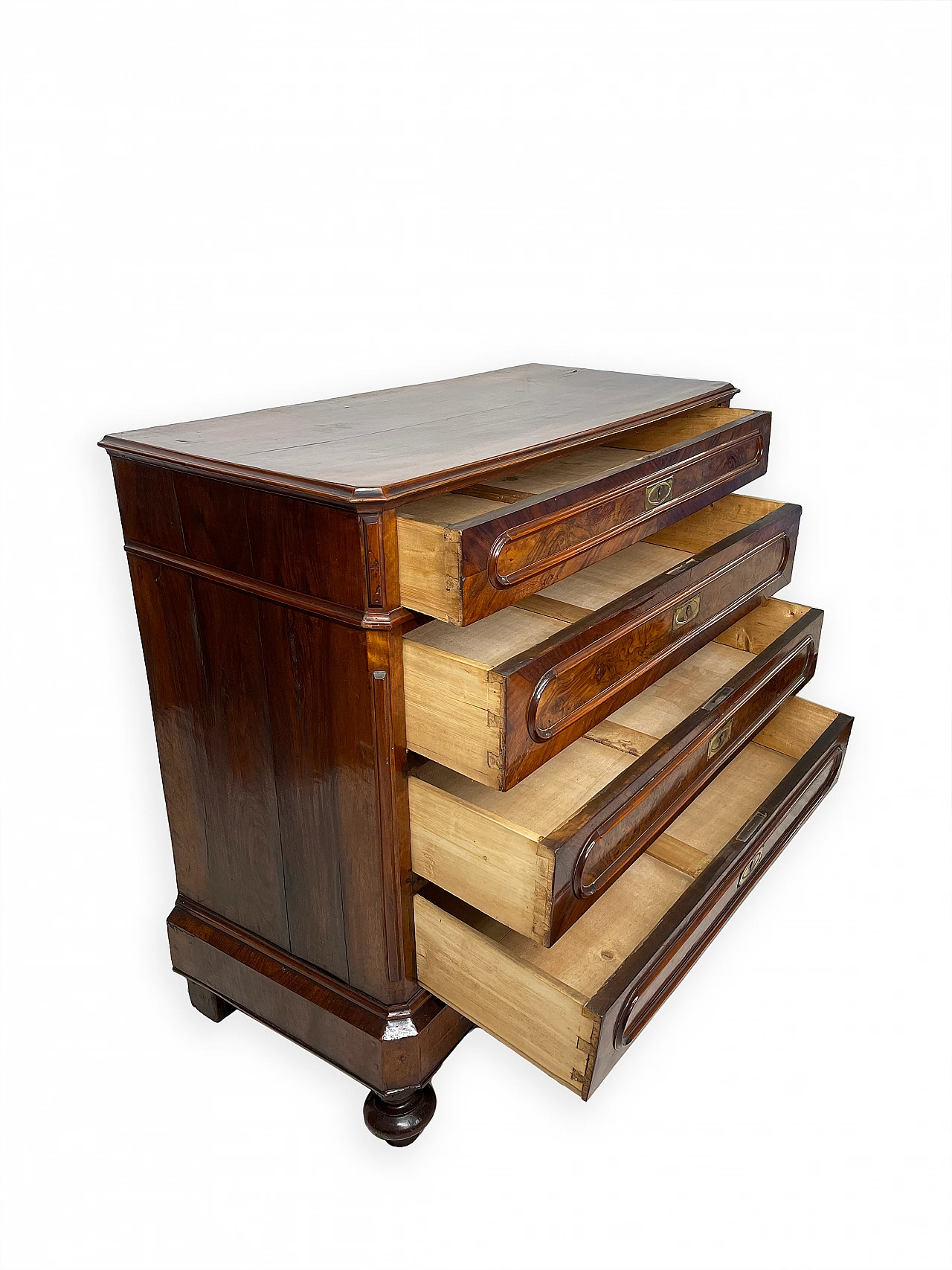 Chest of drawers with walnut burl decoration, late 19th century 7