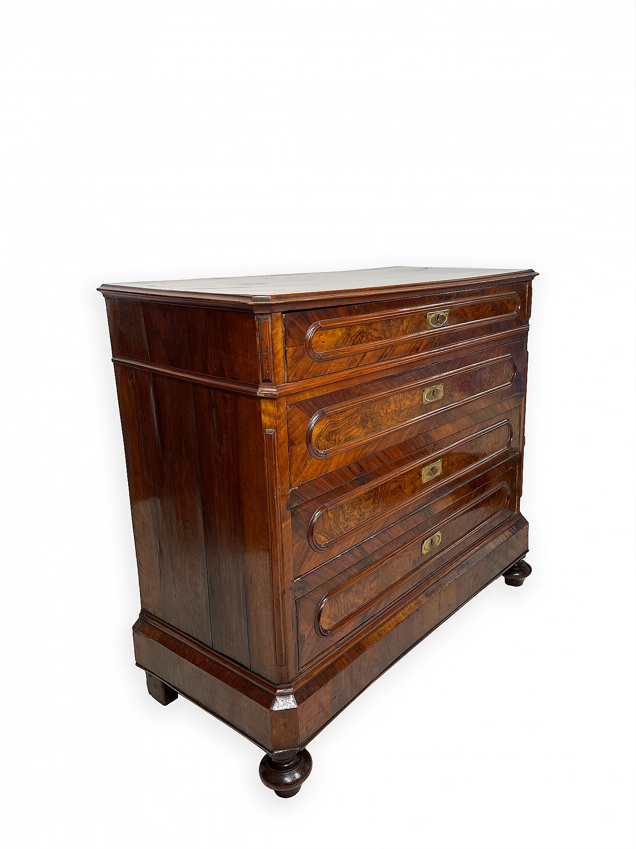 Chest of drawers with walnut burl decoration, late 19th century 8