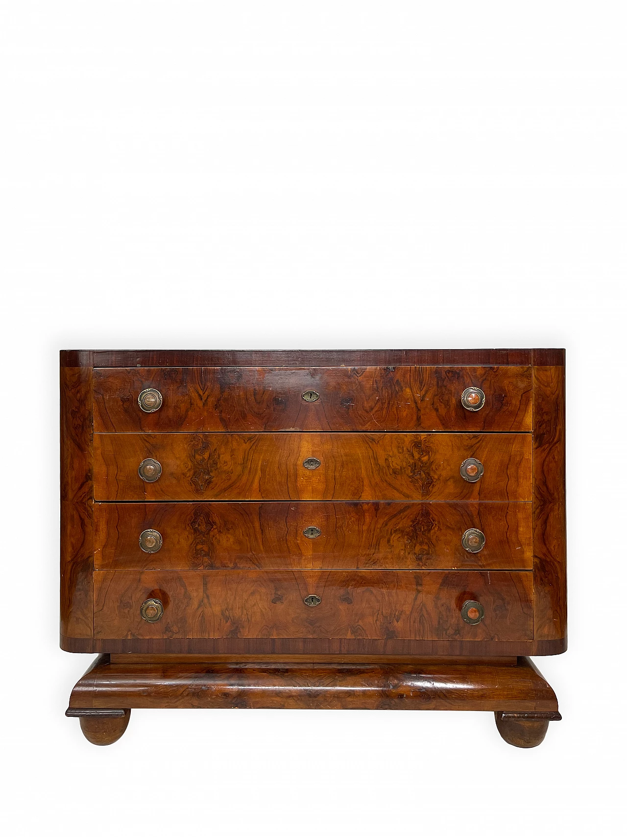 Chest of drawers in burl walnut, 1930s 1