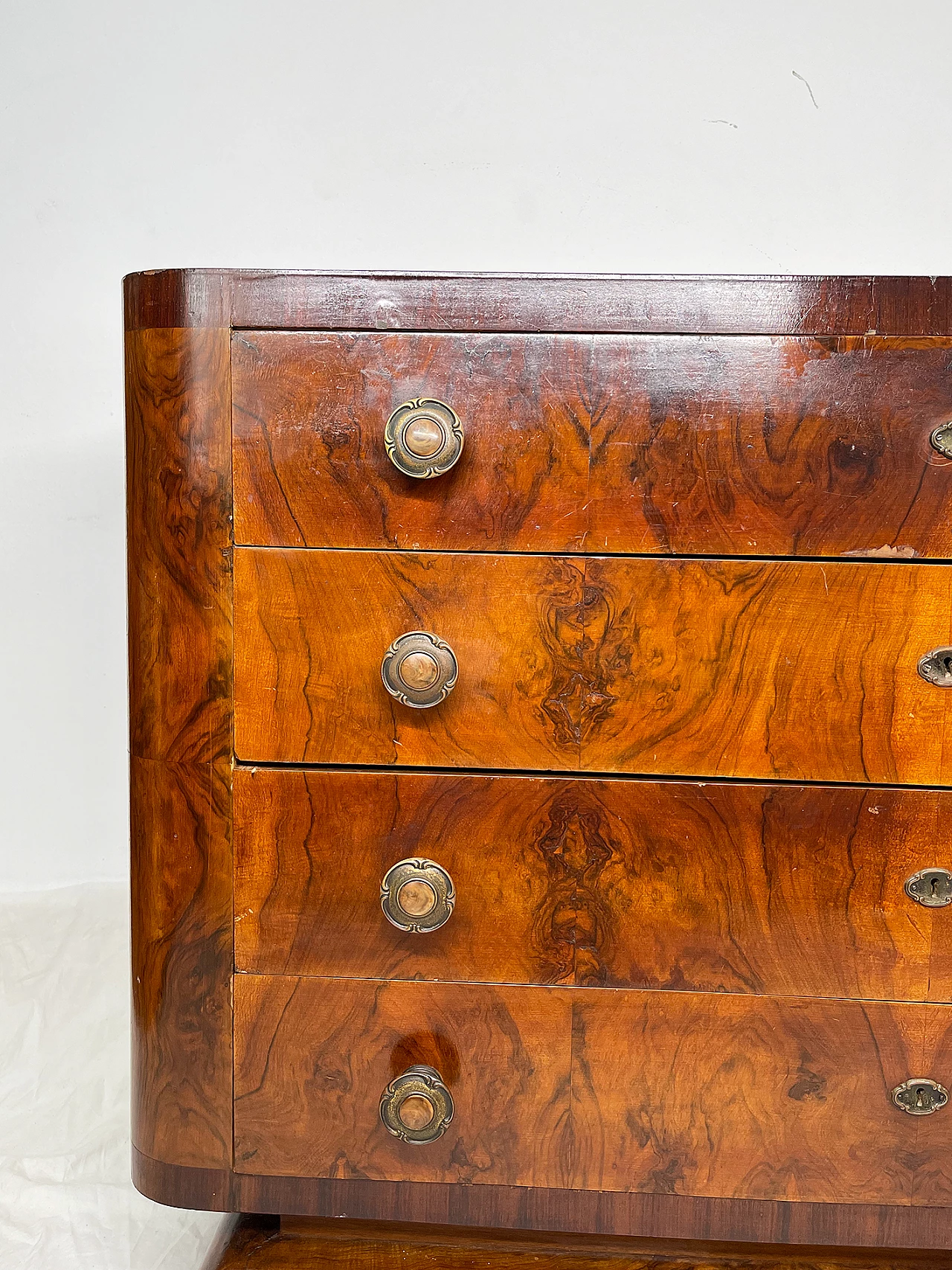 Chest of drawers in burl walnut, 1930s 4
