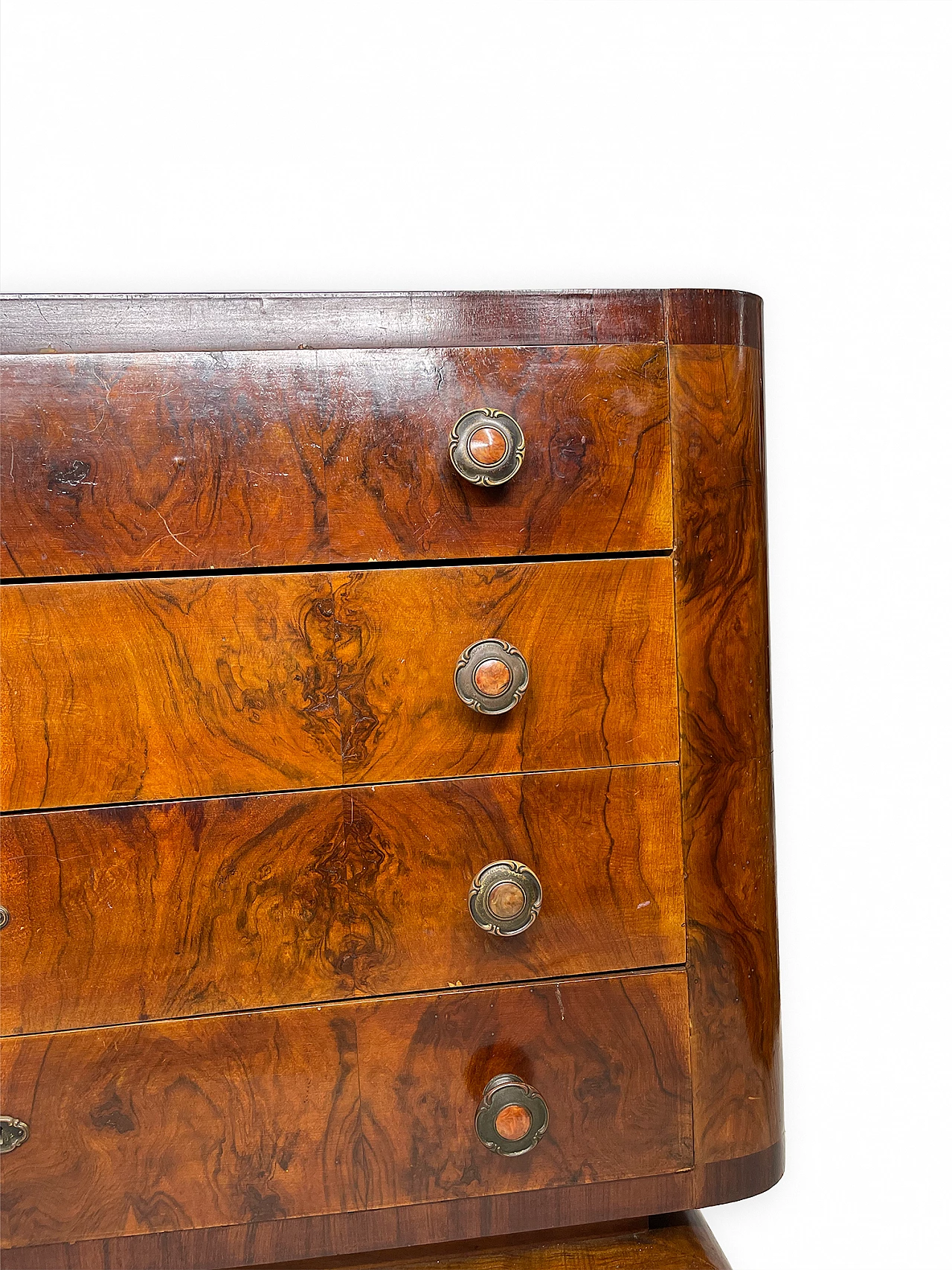 Chest of drawers in burl walnut, 1930s 6