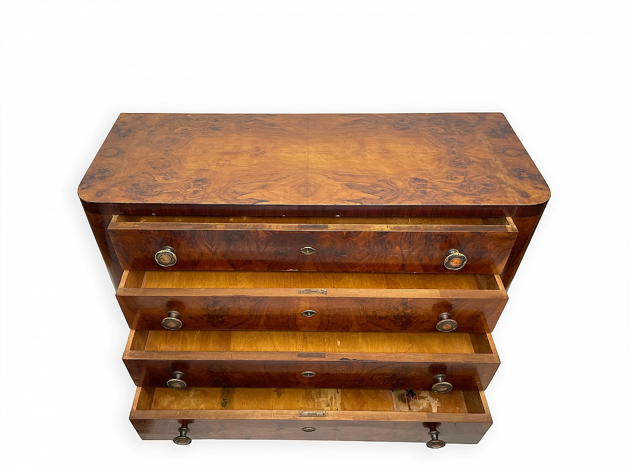 Chest of drawers in burl walnut, 1930s 8