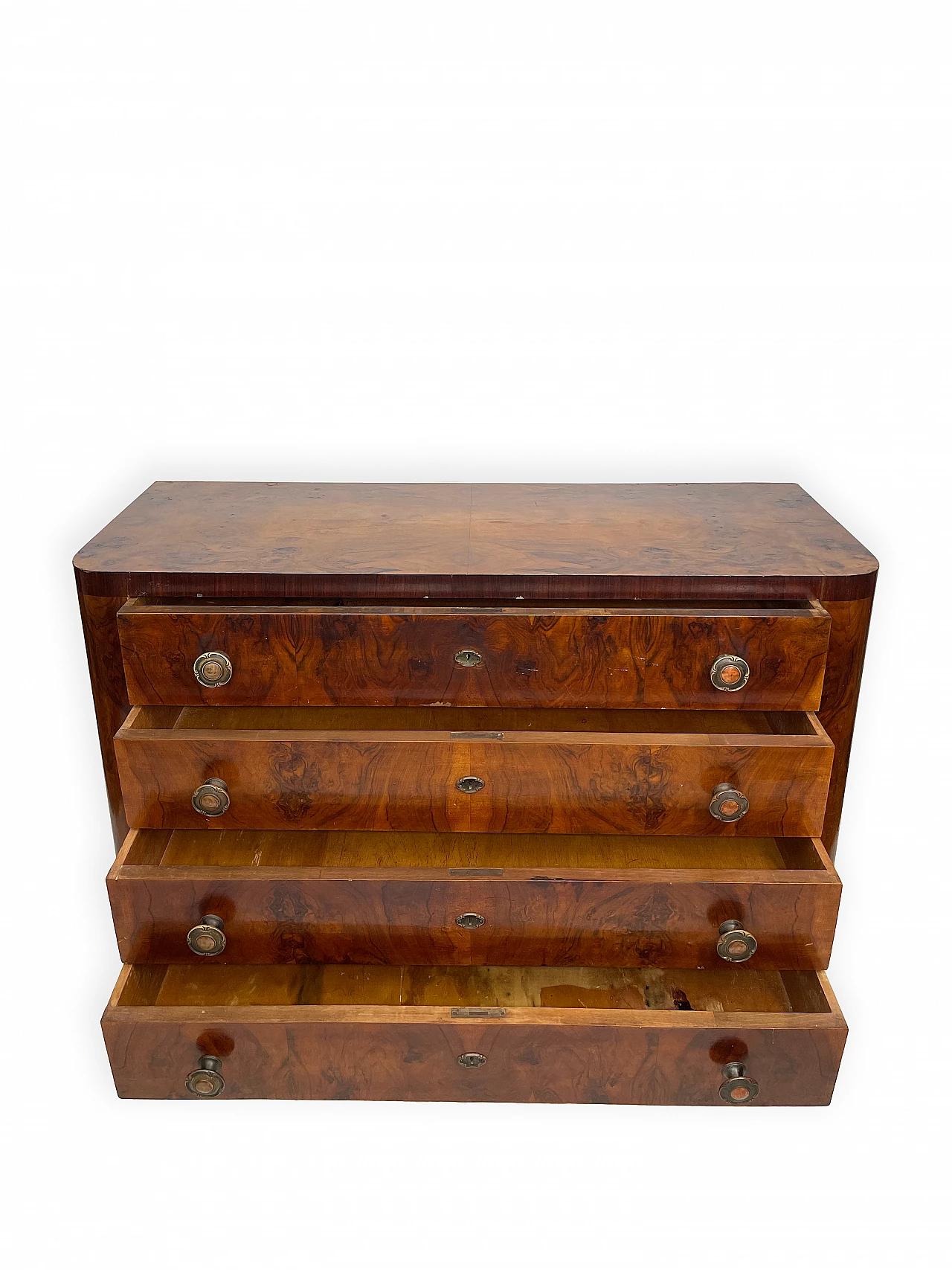 Chest of drawers in burl walnut, 1930s 9