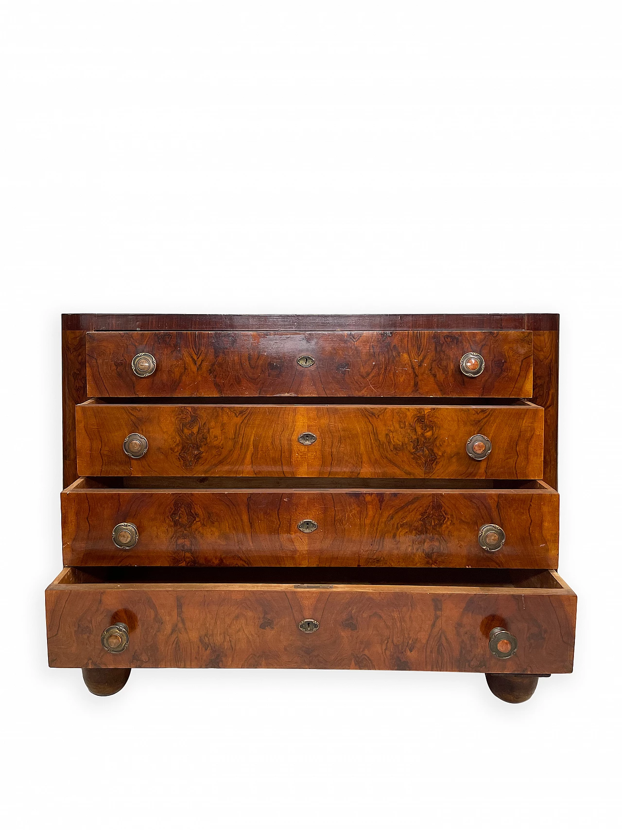 Chest of drawers in burl walnut, 1930s 10