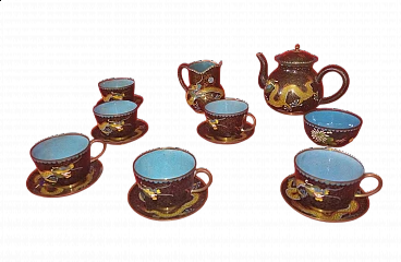 Coffee set in cloisonné enamel, mid-19th century