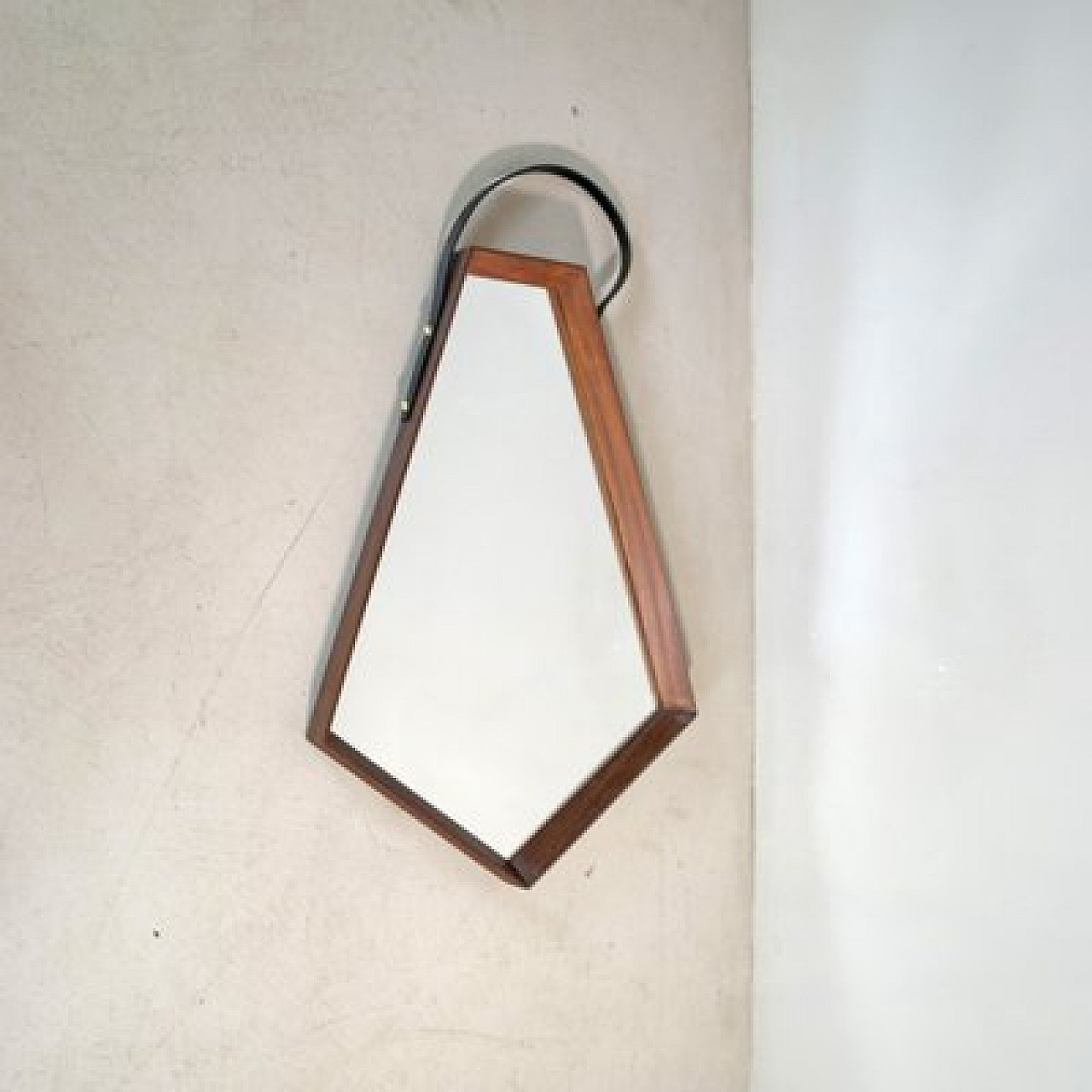 Pentagonal mirror with walnut frame, 1960s 2
