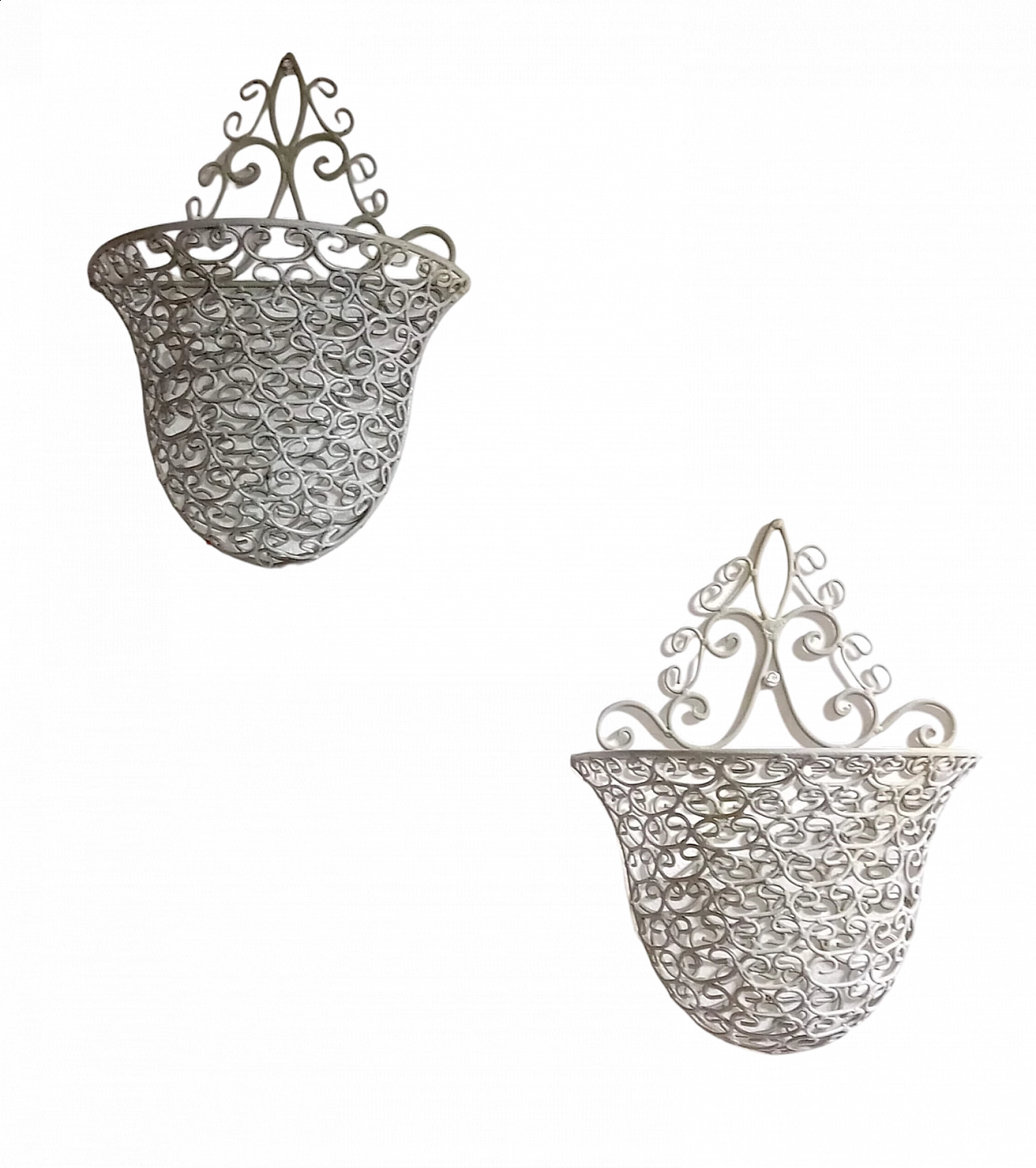 Pair of iron wall baskets, 1960s 9