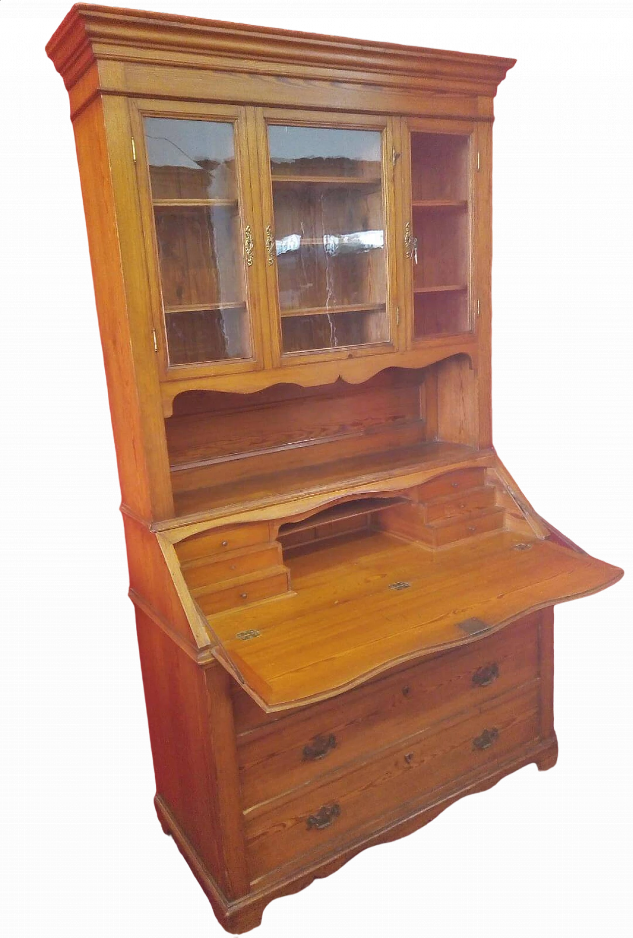 Larch trumeau with flap desk, 19th century 11