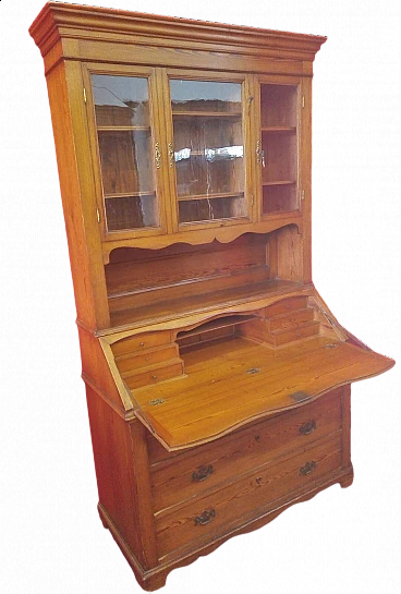 Trumeau in larice con scrittoio a ribalta, '800