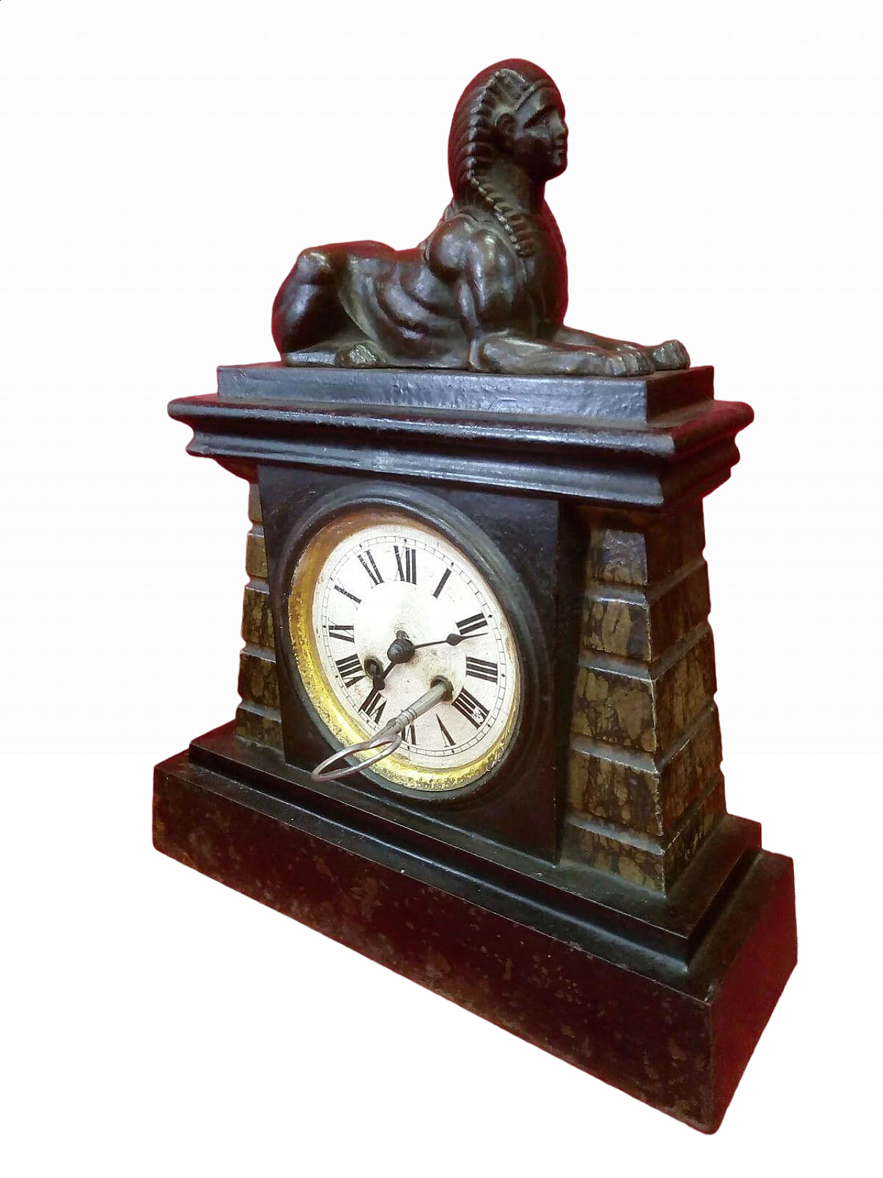 Metal pendulum clock with sphinx, early 20th century 10