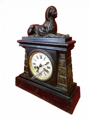 Metal pendulum clock with sphinx, early 20th century