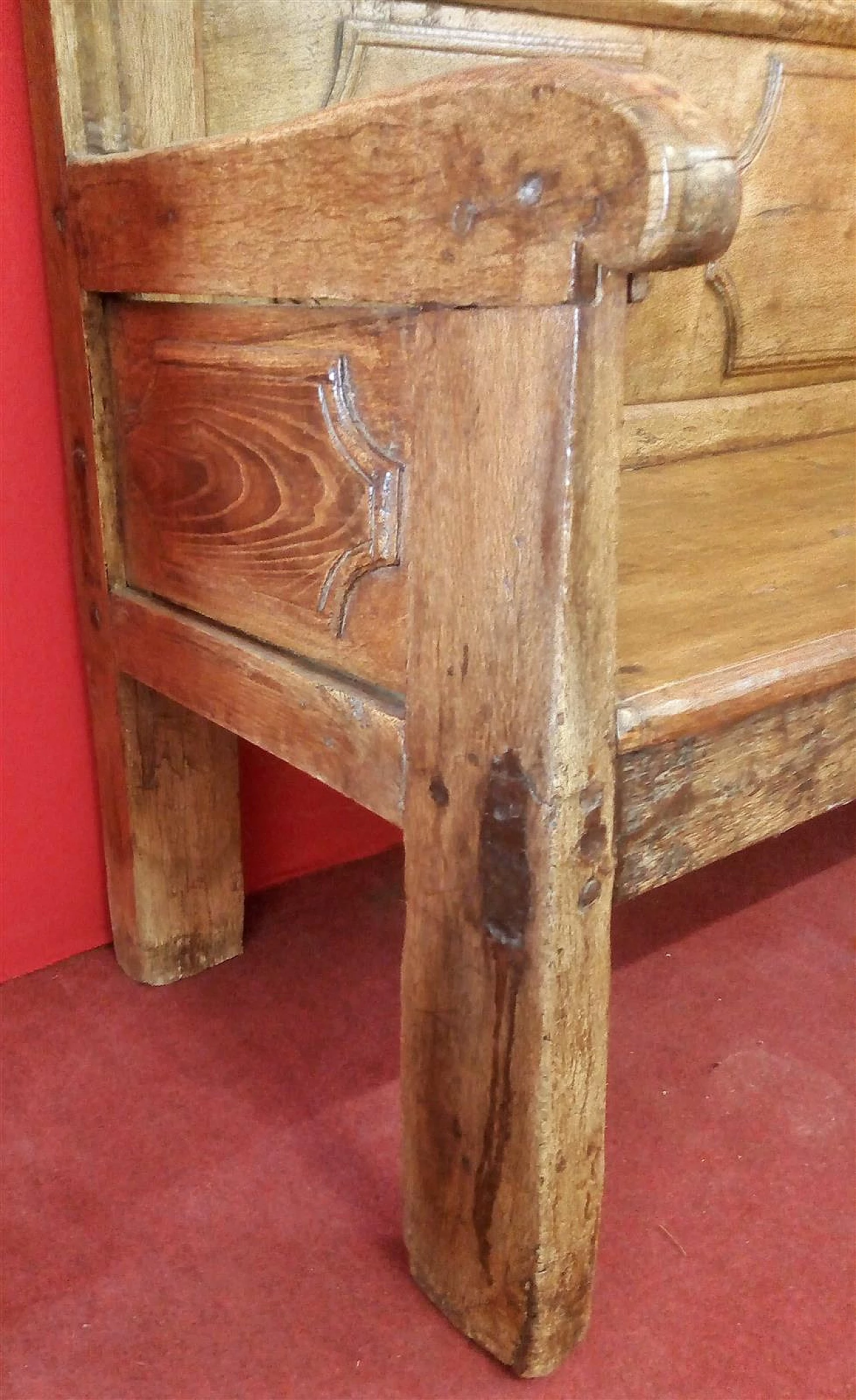 Three-seater oak bench, 17th century 5