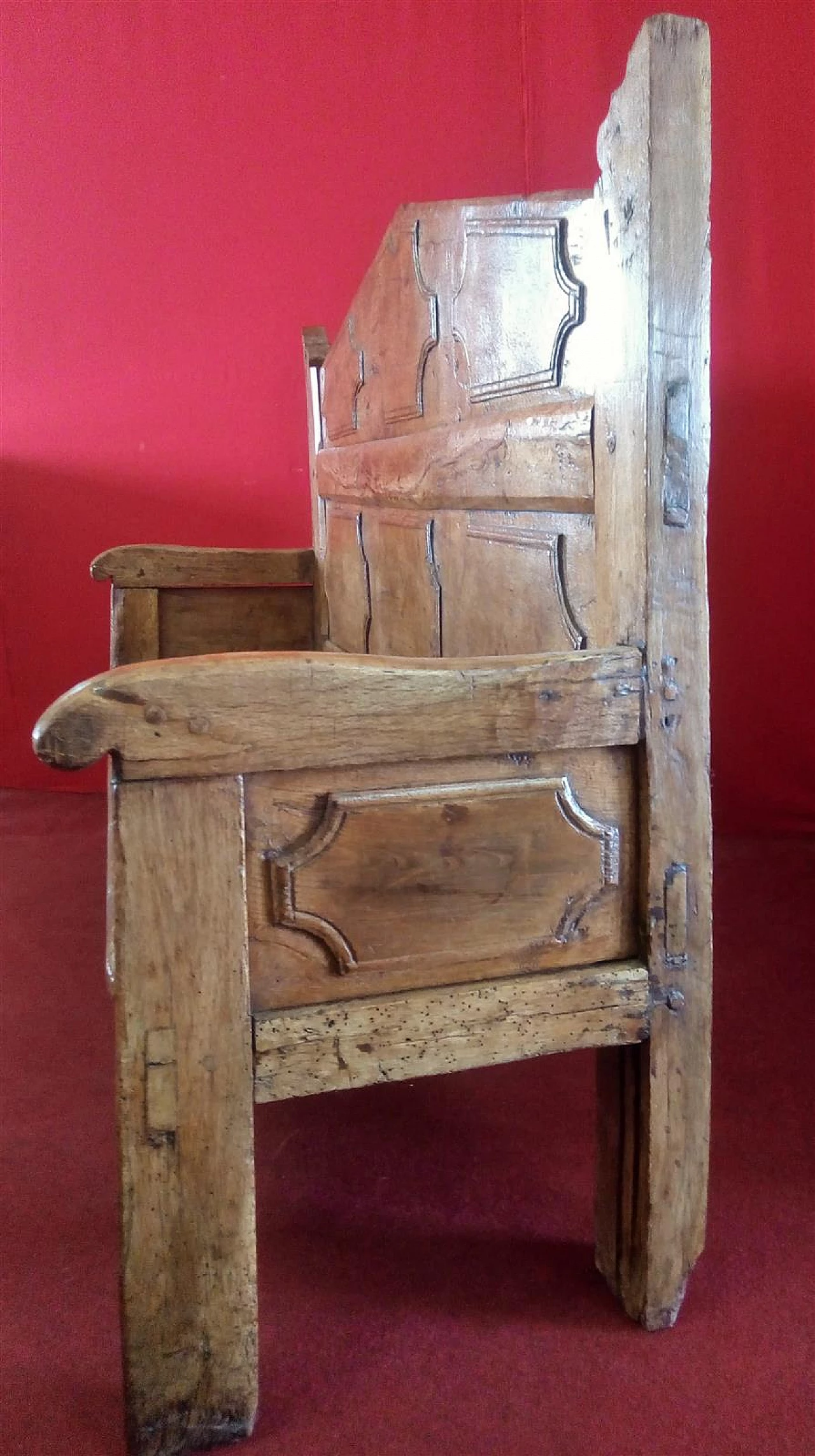 Three-seater oak bench, 17th century 8