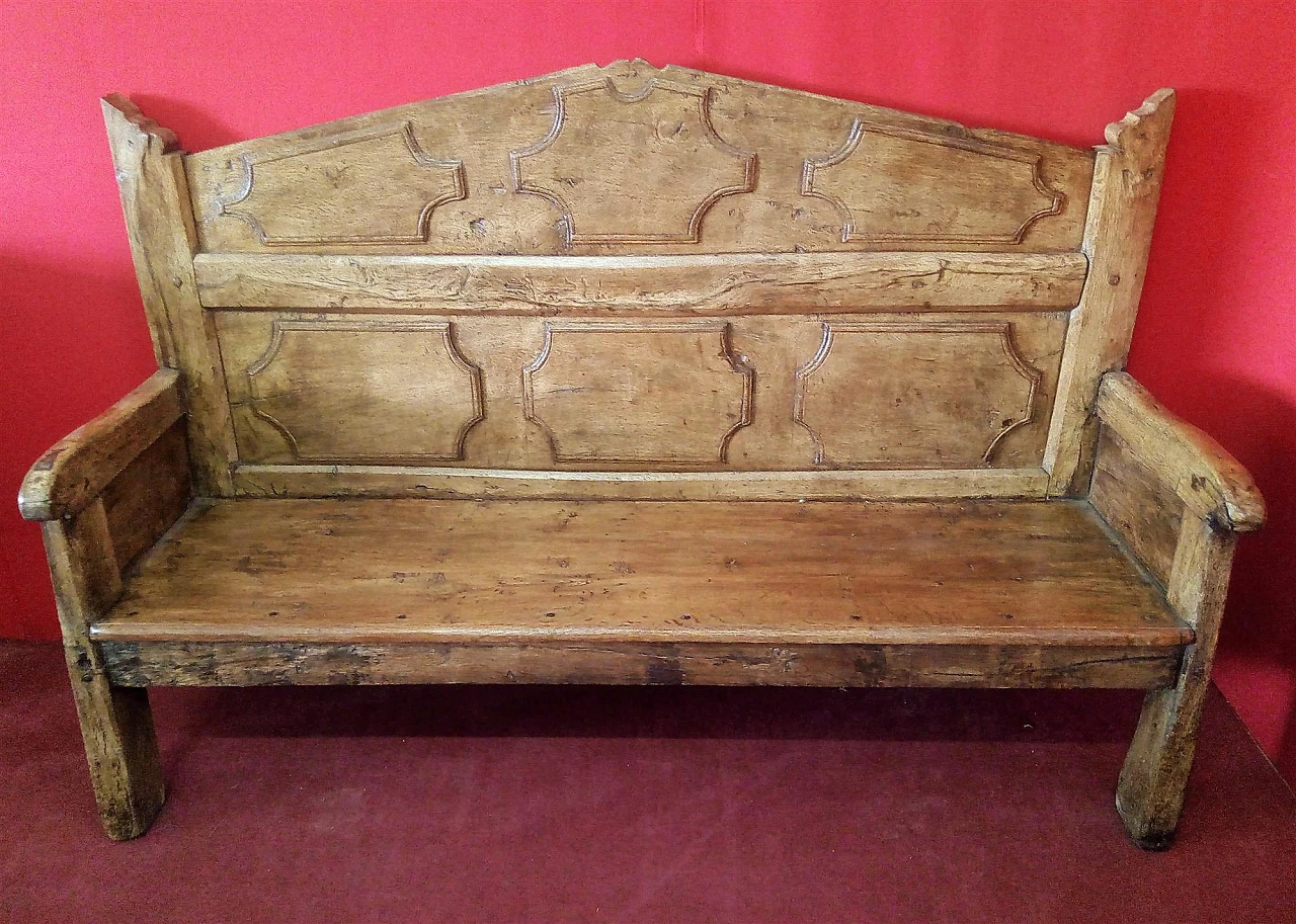 Three-seater oak bench, 17th century 10