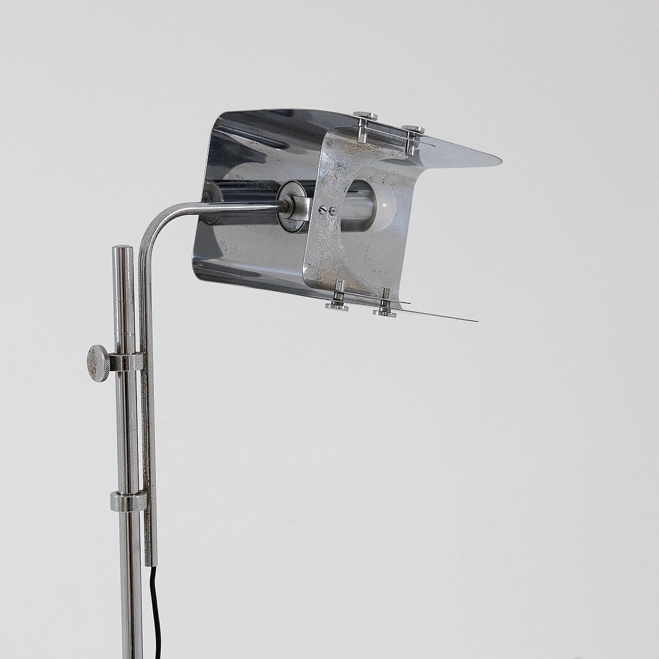 Chromed metal adjustable floor lamp, 1970s 5
