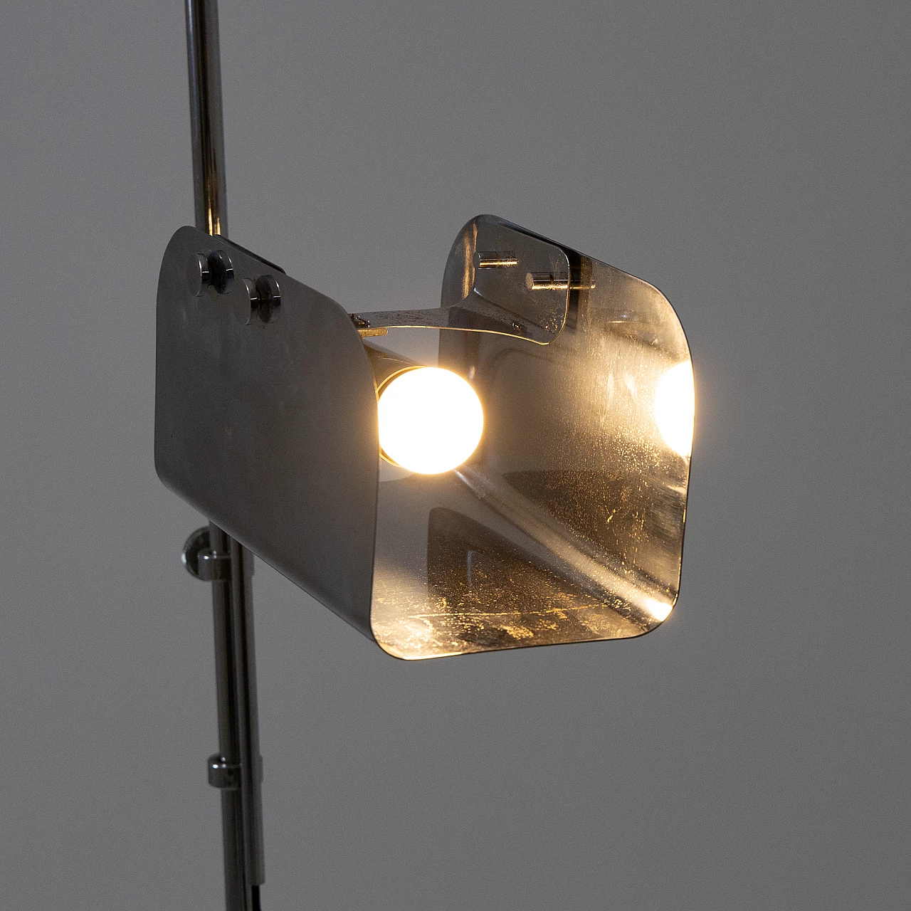 Chromed metal adjustable floor lamp, 1970s 11