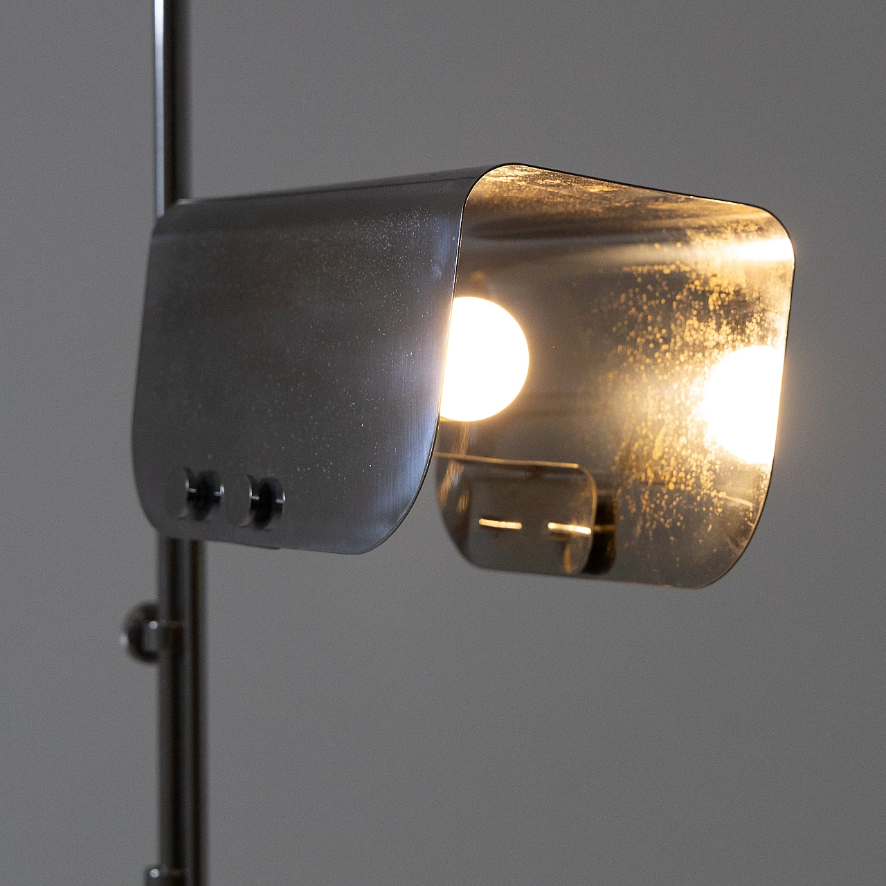 Chromed metal adjustable floor lamp, 1970s 12