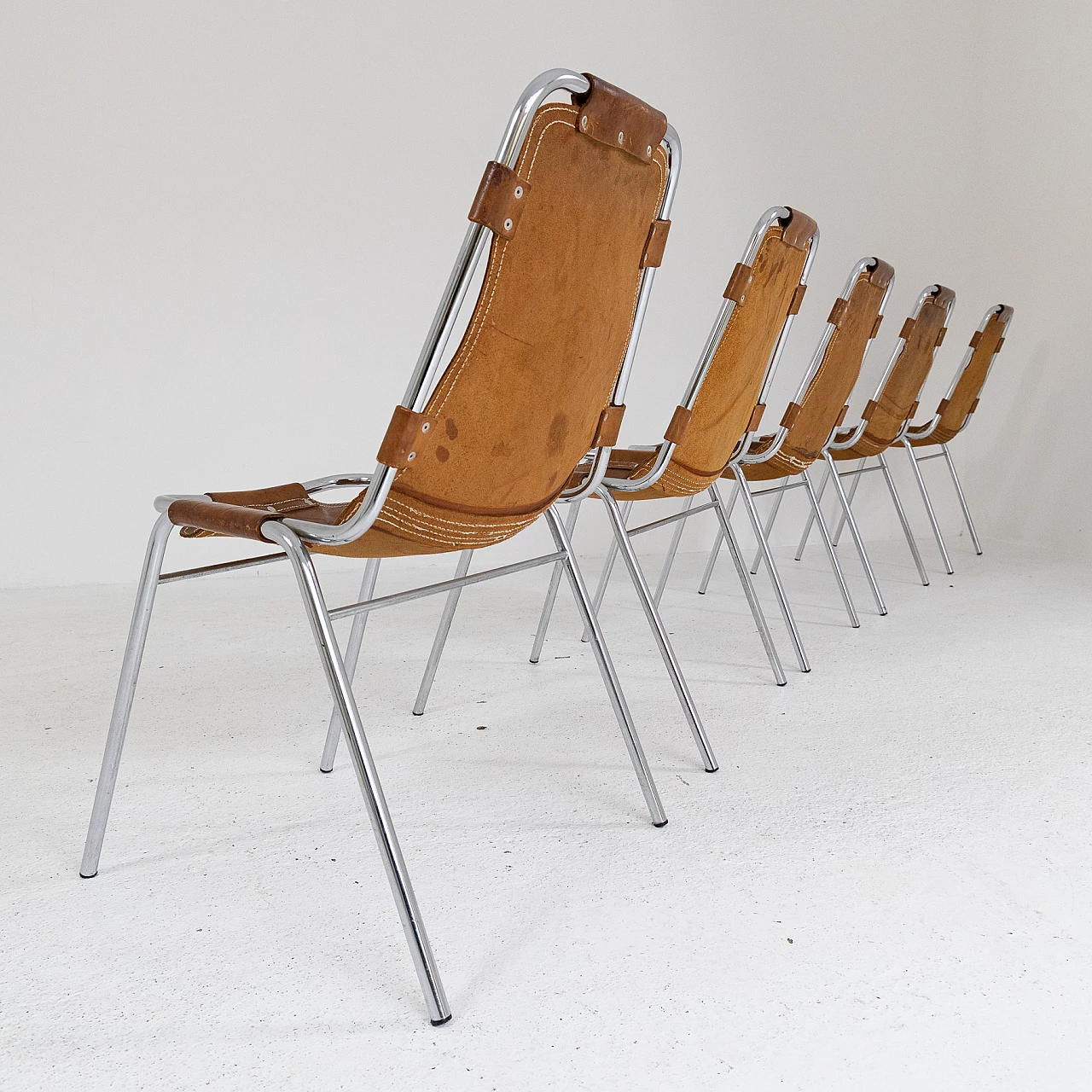 5 Les Arcs chairs by Charlotte Perriand, 1960s 14