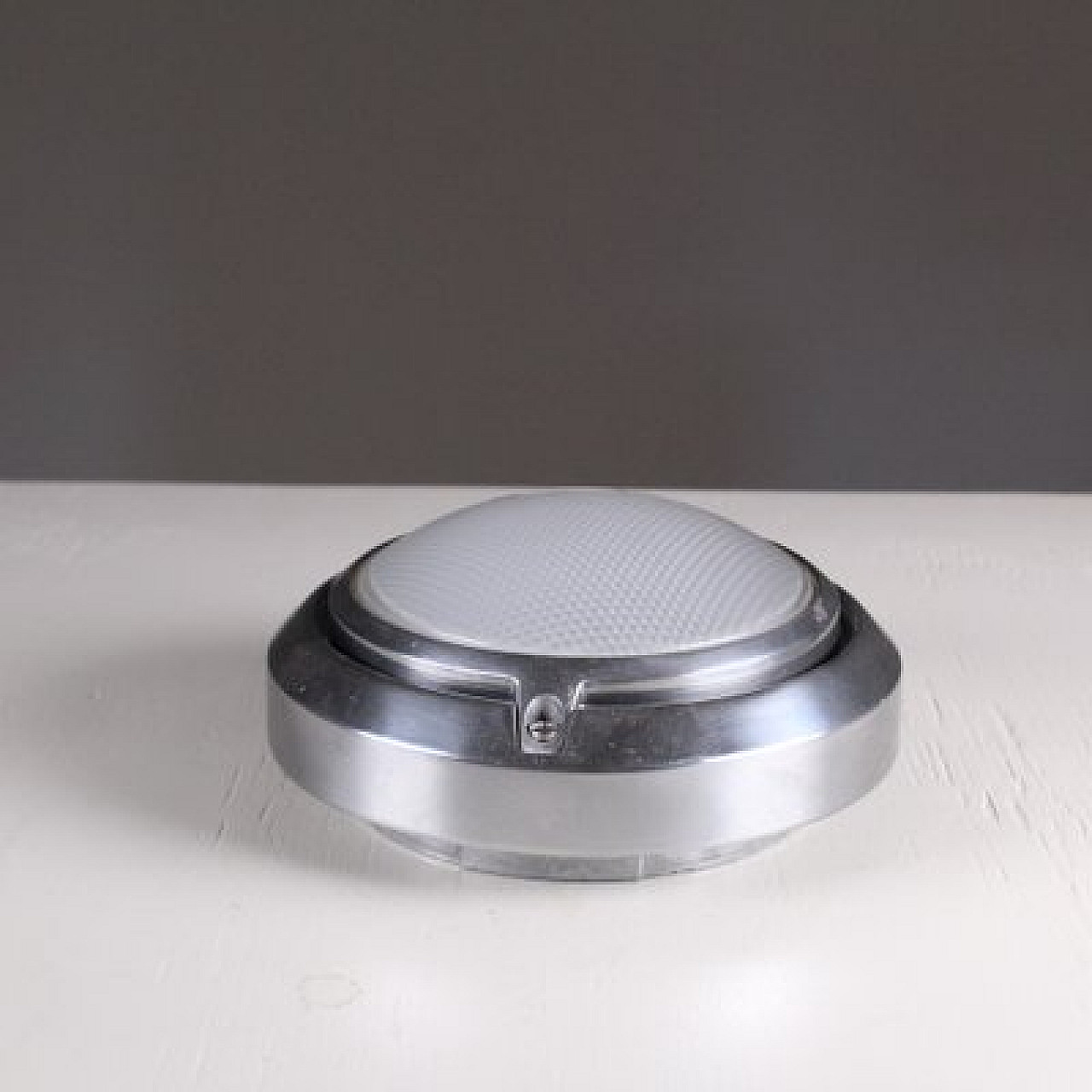 Round metal and glass wall light by Luce Plan, 1950s 4