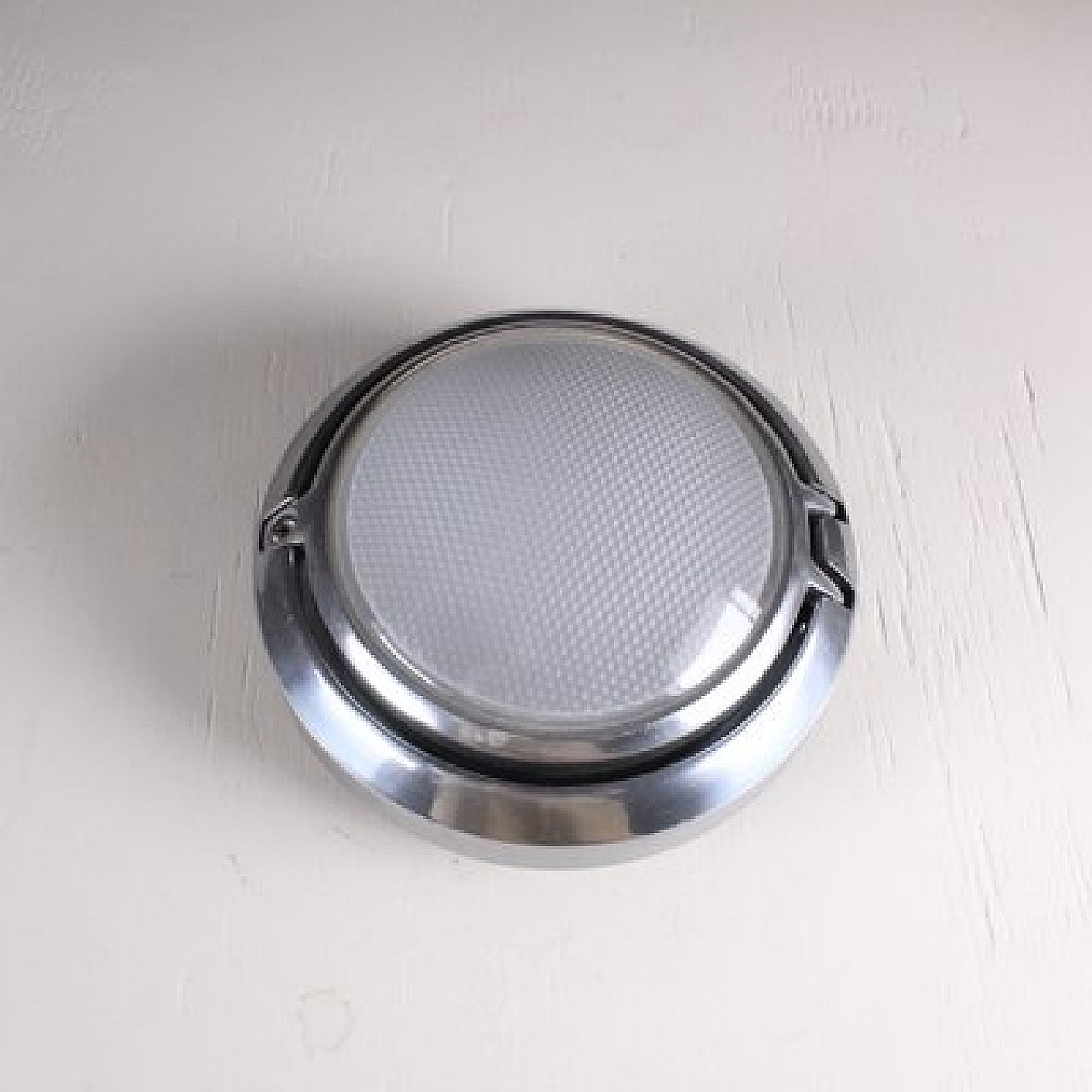 Round metal and glass wall light by Luce Plan, 1950s 8