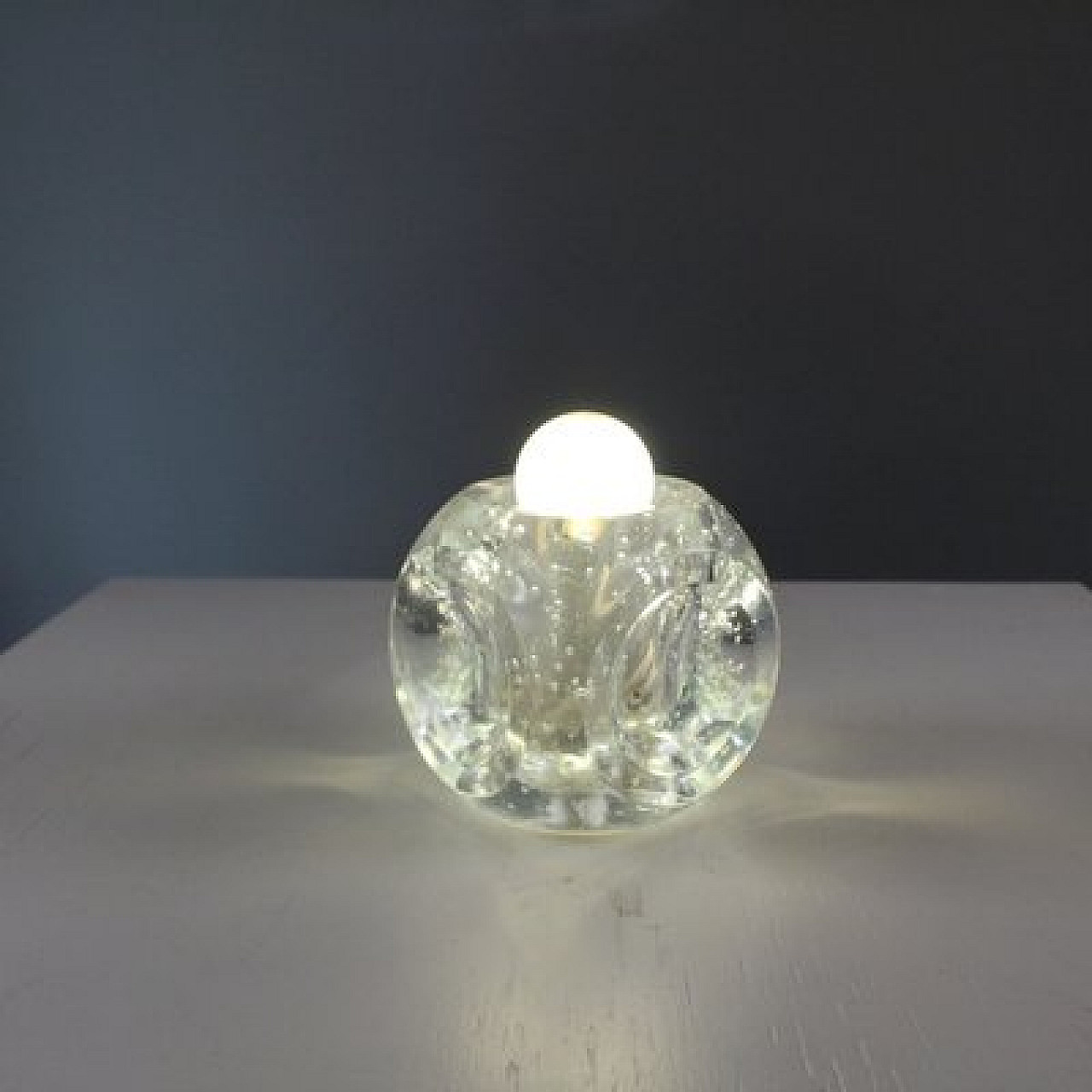 Cubic light blue glass table lamp, 1950s 19