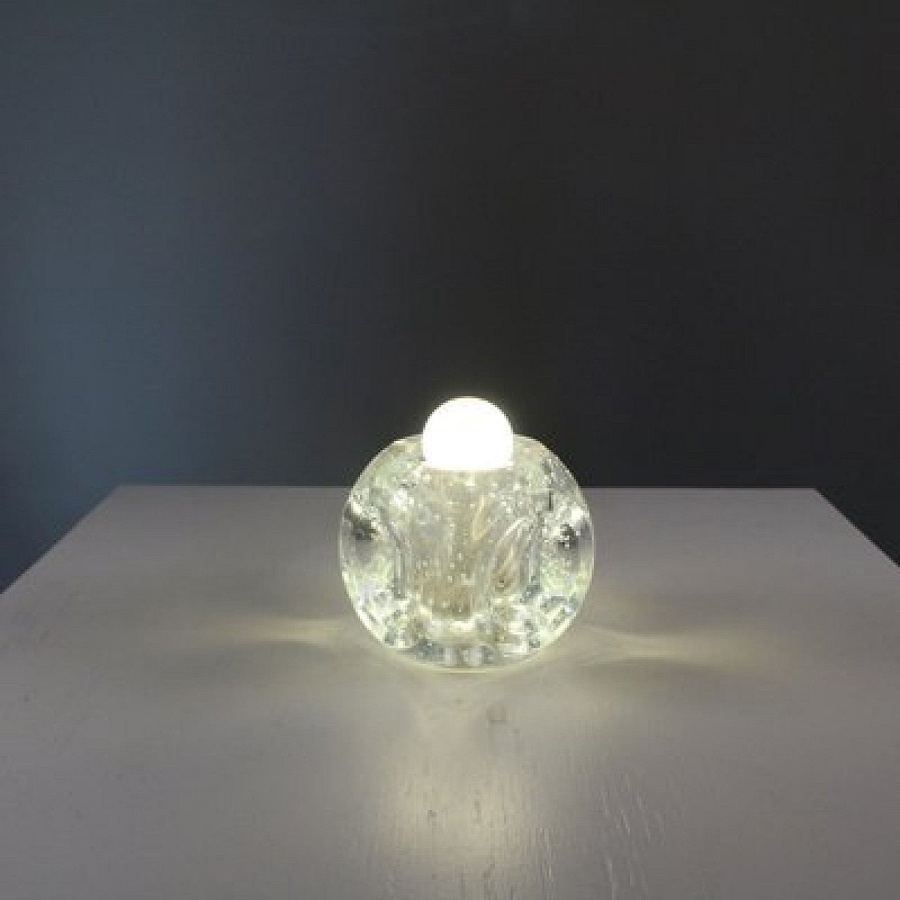 Cubic light blue glass table lamp, 1950s 21