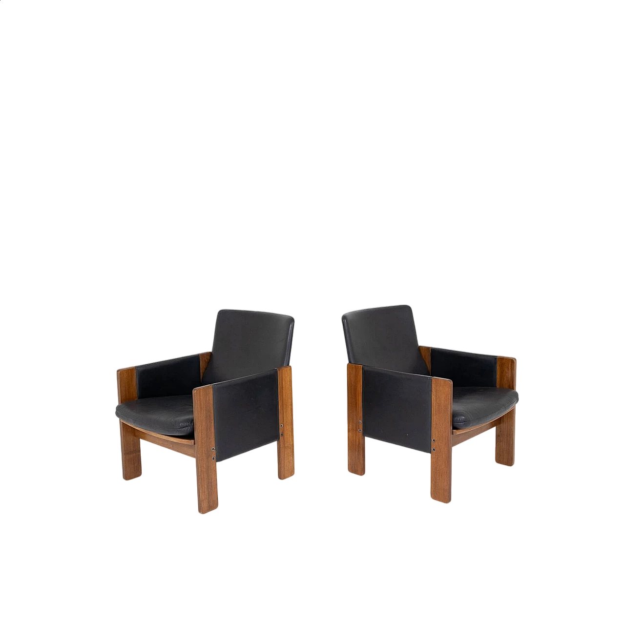 Pair of 917 armchairs by Afra and Tobia Scarpa for Cassina, 1960s 11
