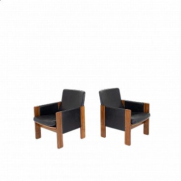 Pair of 917 armchairs by Afra and Tobia Scarpa for Cassina, 1960s