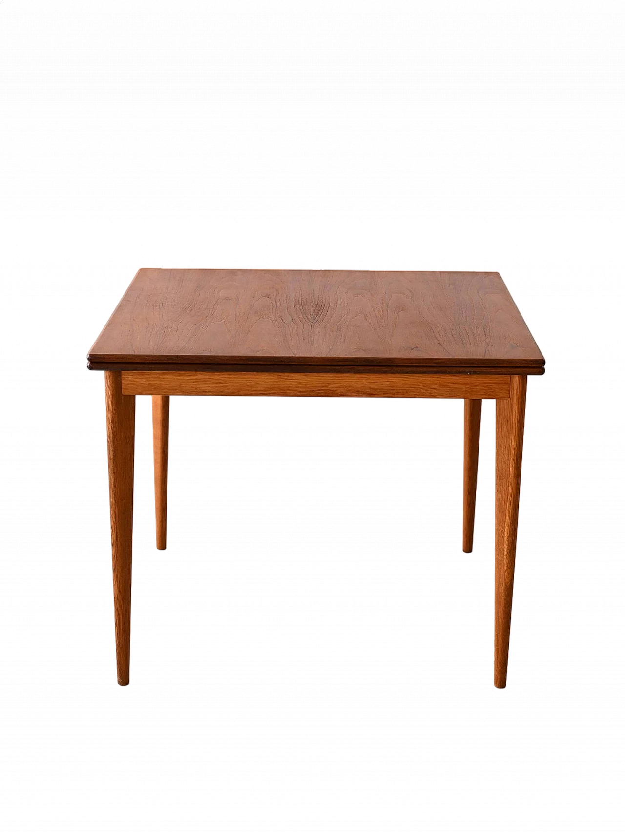 Tavolo quadrato allungabile in teak, anni '60 12