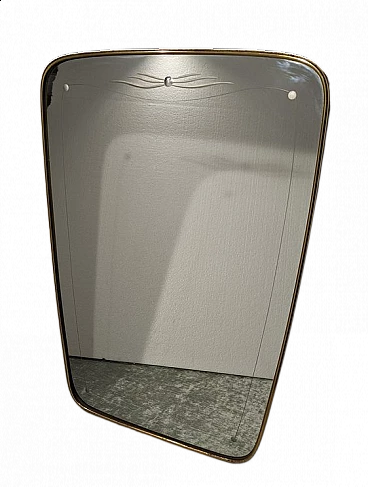 Mirror with brass frame, 1950s