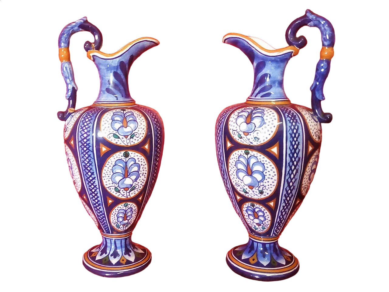 Pair of majolica vases by Faventia Ars Castellini & Masini Faenza 9