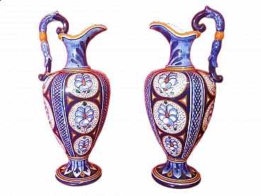 Coppia di vasi in maiolica di Faventia Ars Castellini & Masini Faenza