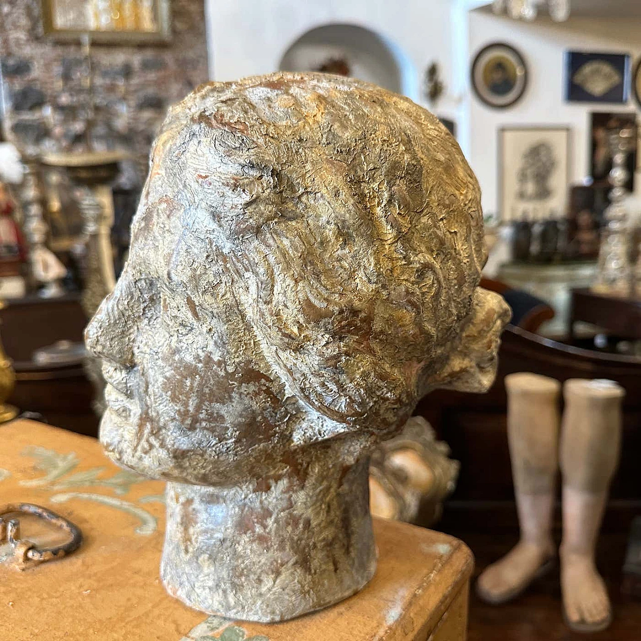 Sicilian terracotta woman's head, 1930s 3