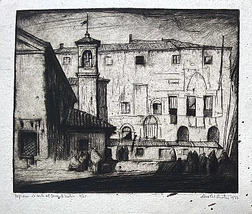 Bianchi Barriviera, Murano - Convento Vecchio courtyard, print, 1933