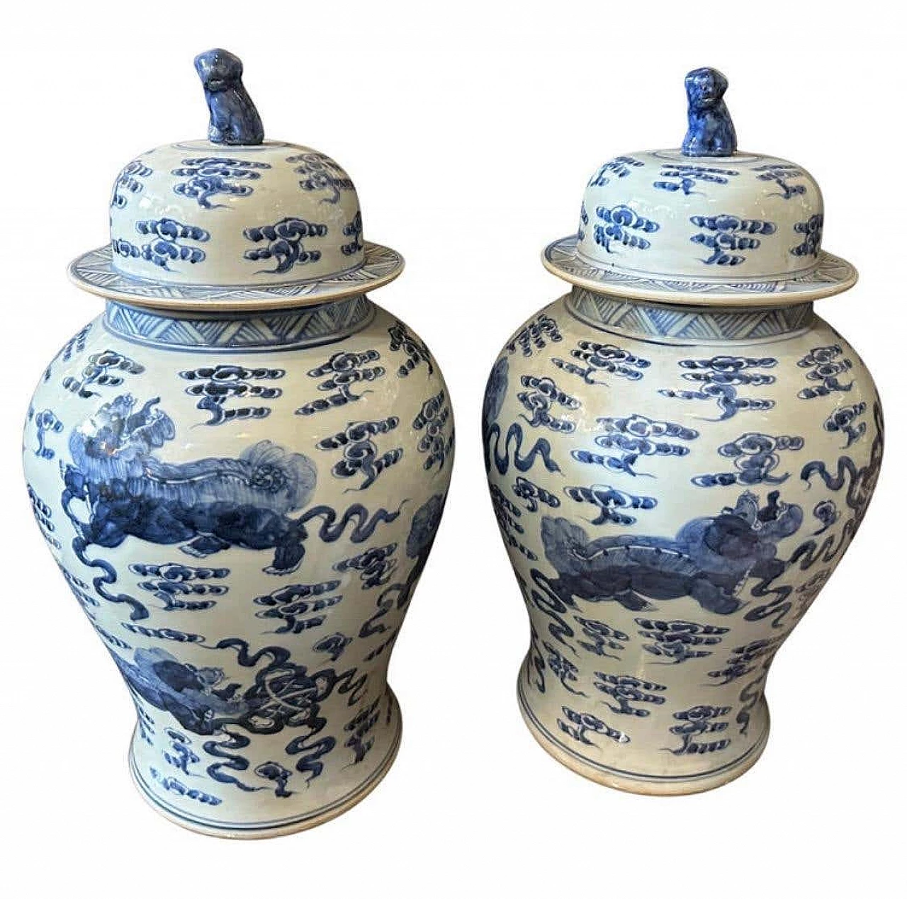 Coppia di vasi da zenzero in ceramica cinese, anni '60 1