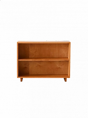 Birchwood bookcase with double support, 1960s