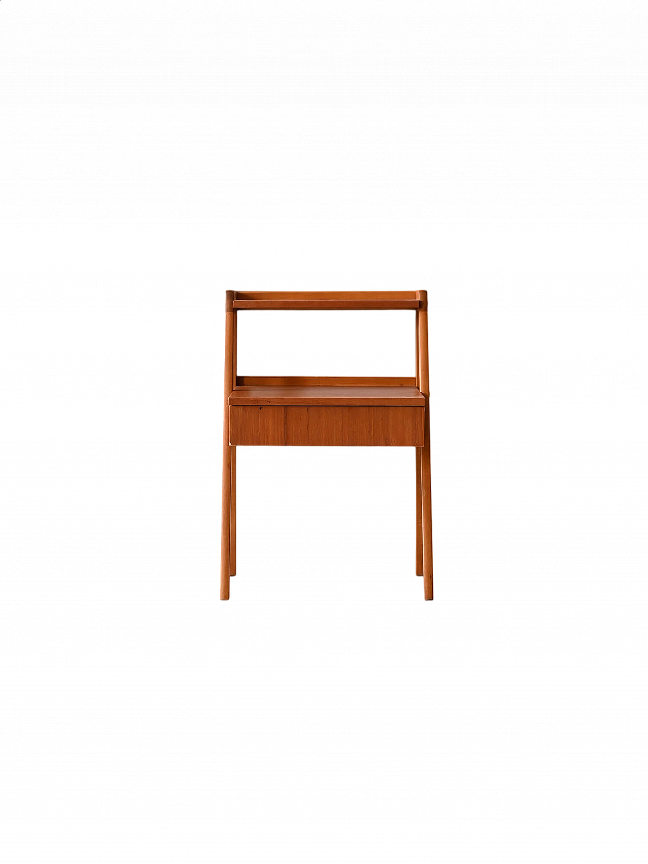 Danish teak bedside table with double top and a drawer, 1960s 13