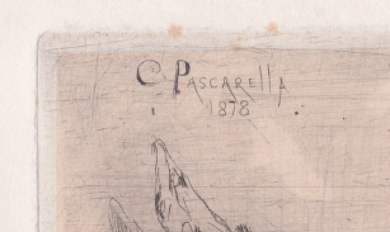 Cesare Pascarella, study of horse heads, etching, 1878 1