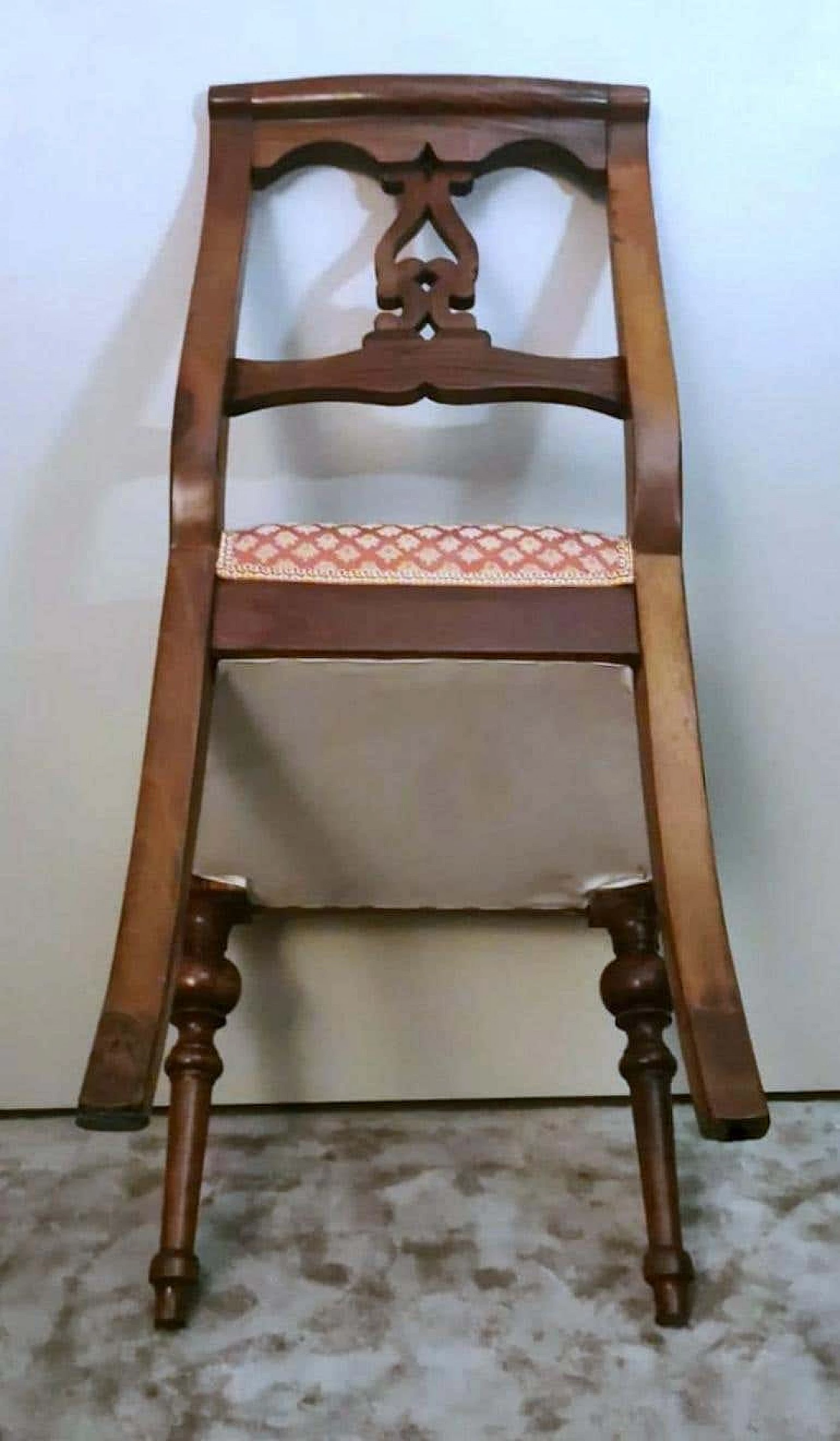 4 Biedermeier style wooden and fabric chairs, mid-19th century 13
