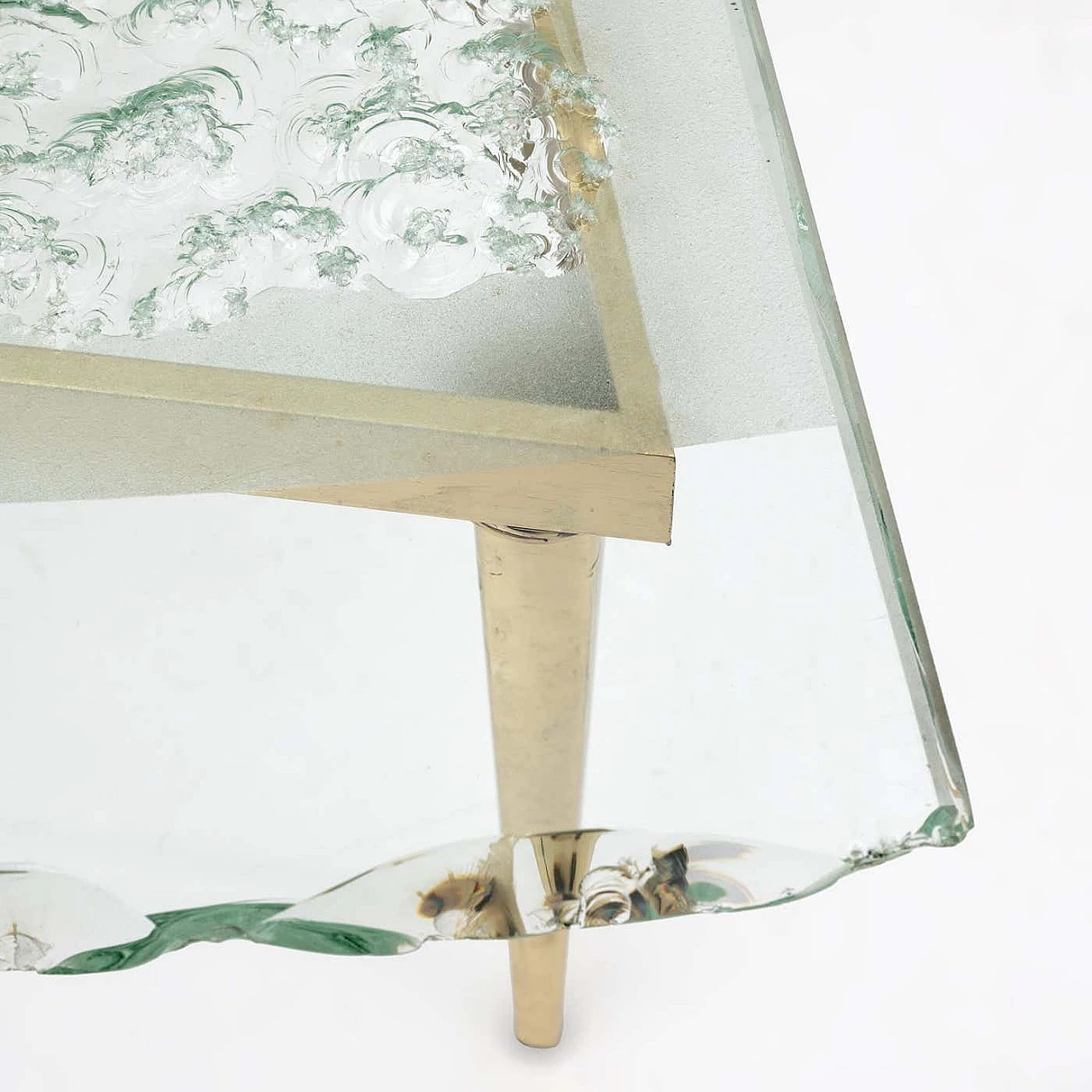 Tavolino in vetro cesellato di Max Ingrand per Fontana Arte, anni '50 6