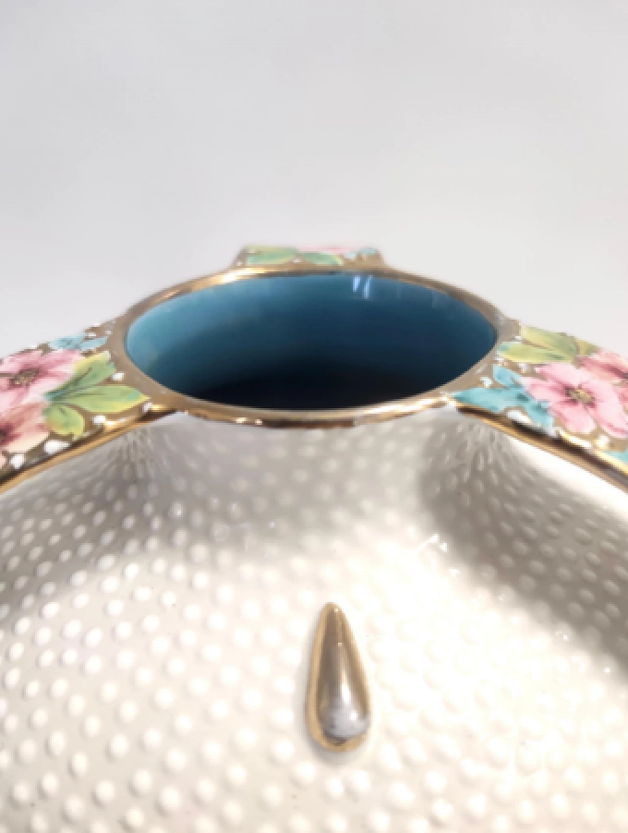 Vaso in terracotta Deruta smaltata e dorata, anni '50 11