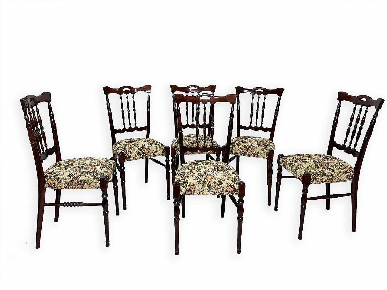 6 Wooden chairs, 1940s 2