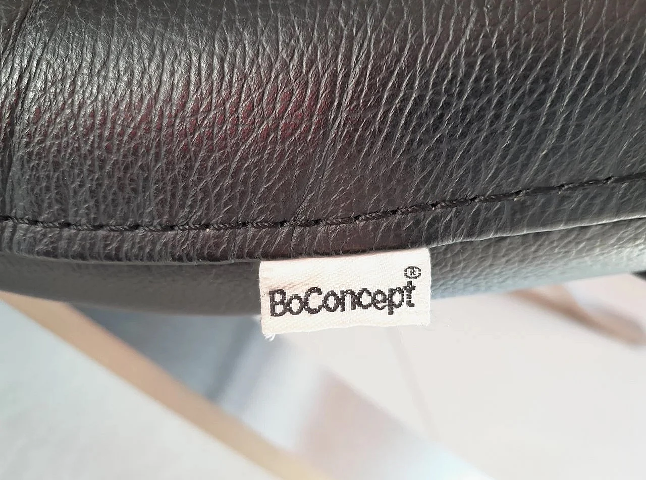 Pavia black leather chaise longue by Boconcept 5