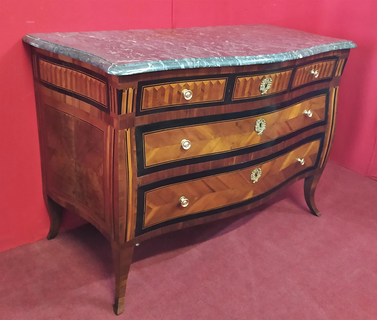 Walnut dresser with marble top, mid-19th century 1