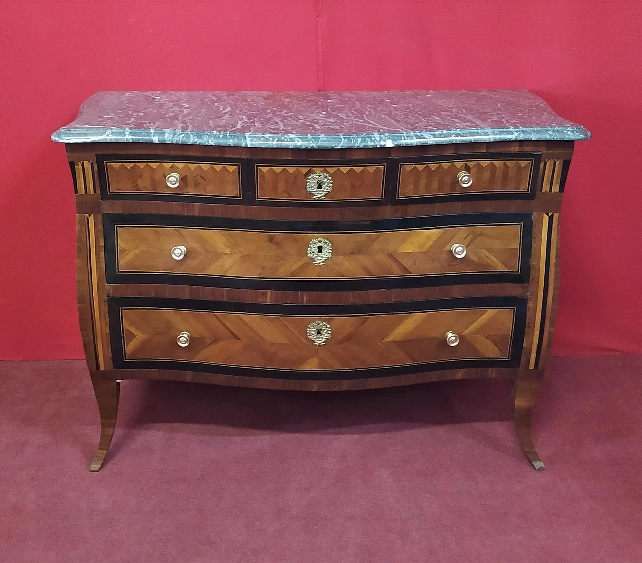 Walnut dresser with marble top, mid-19th century 9
