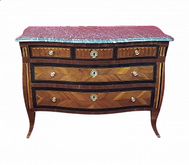 Walnut dresser with marble top, mid-19th century