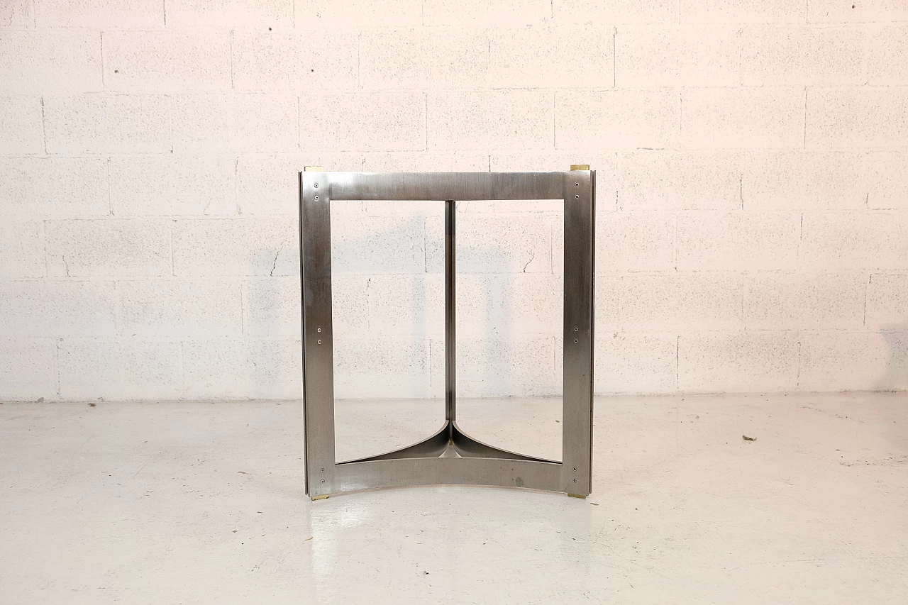 Tavolo in vetro e metallo nello stile di Carlo Scarpa, anni '70 1