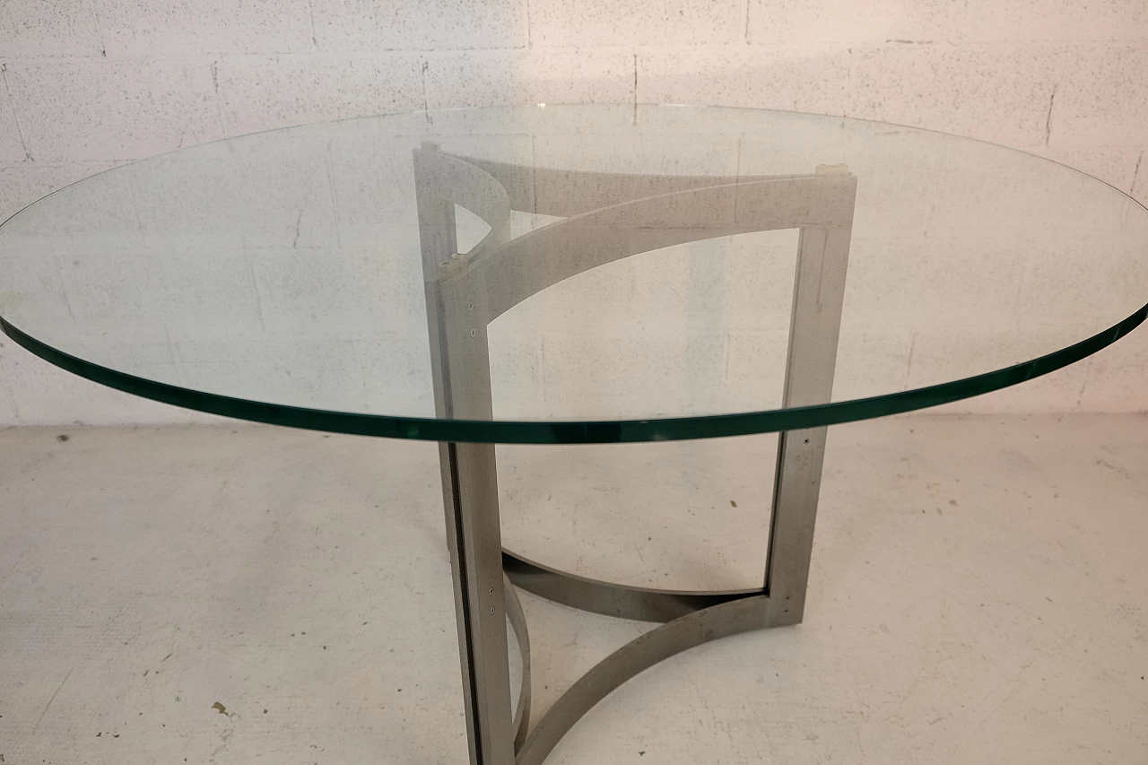 Tavolo in vetro e metallo nello stile di Carlo Scarpa, anni '70 7