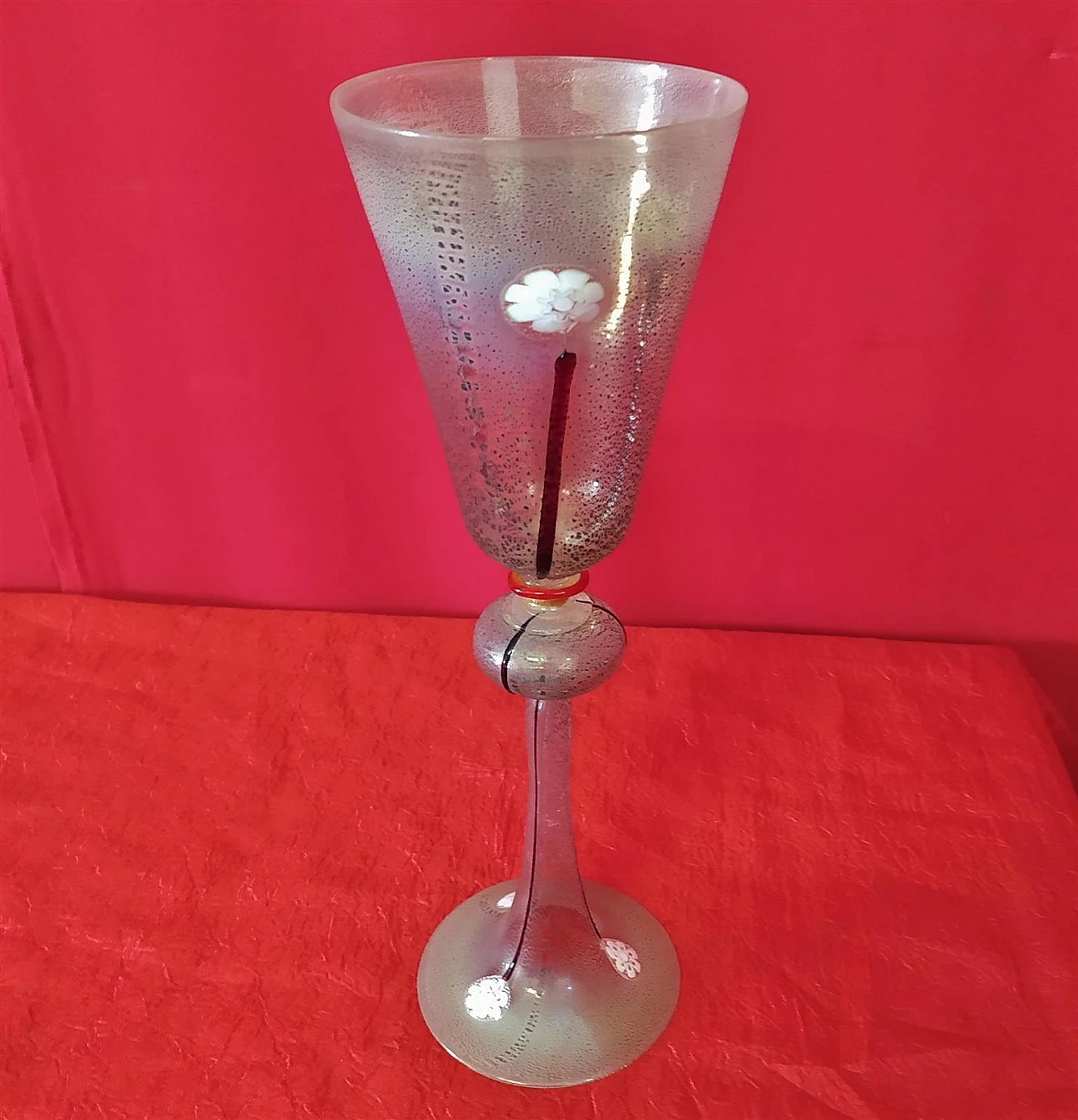 Blown Murano glass goblet, 1950s 1