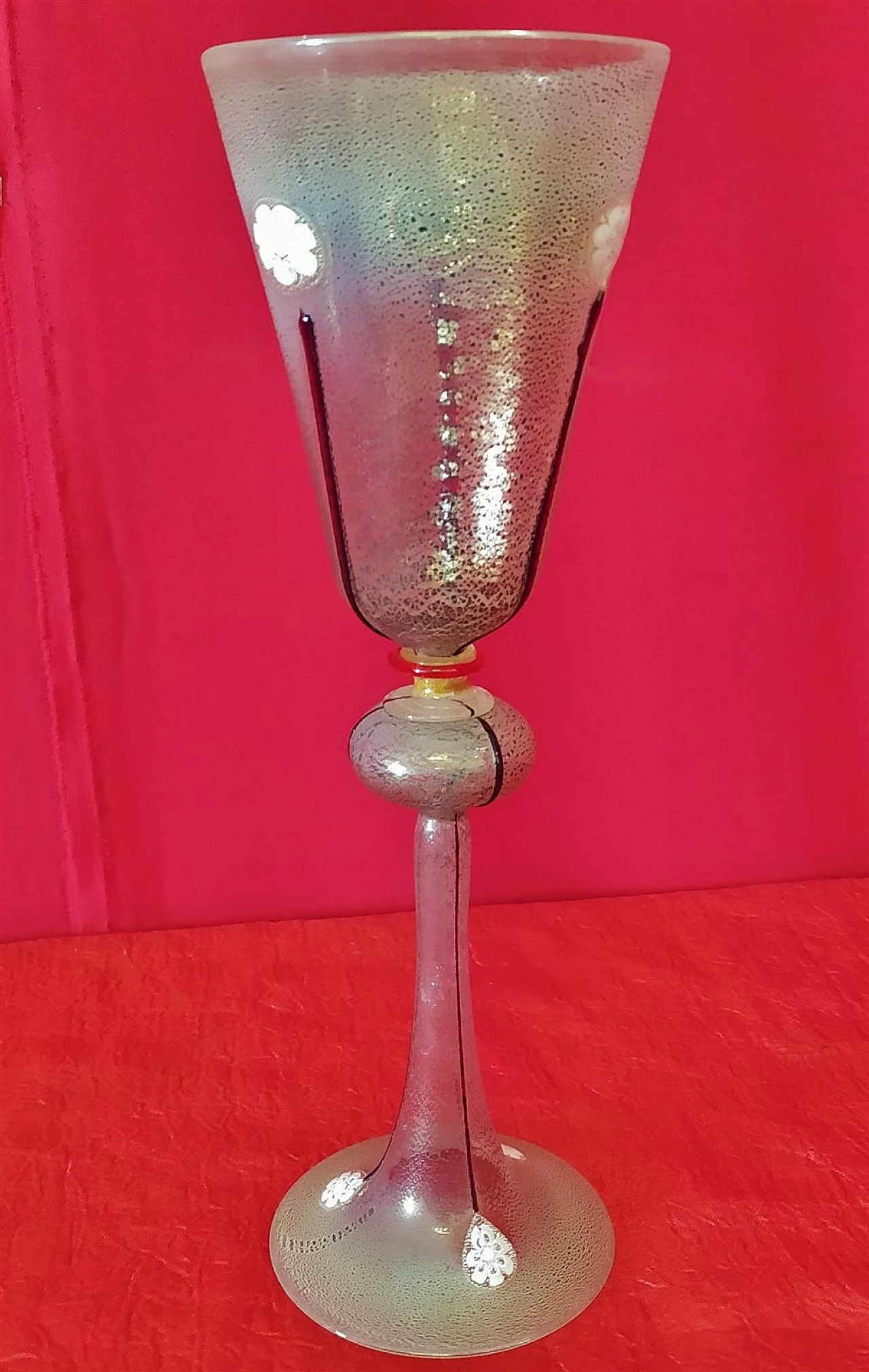 Blown Murano glass goblet, 1950s 8